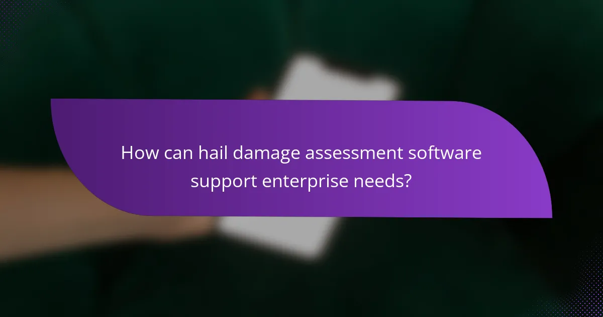 How can hail damage assessment software support enterprise needs?