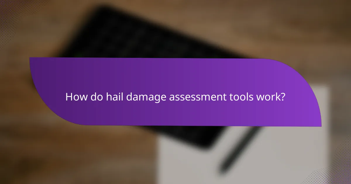 How do hail damage assessment tools work?