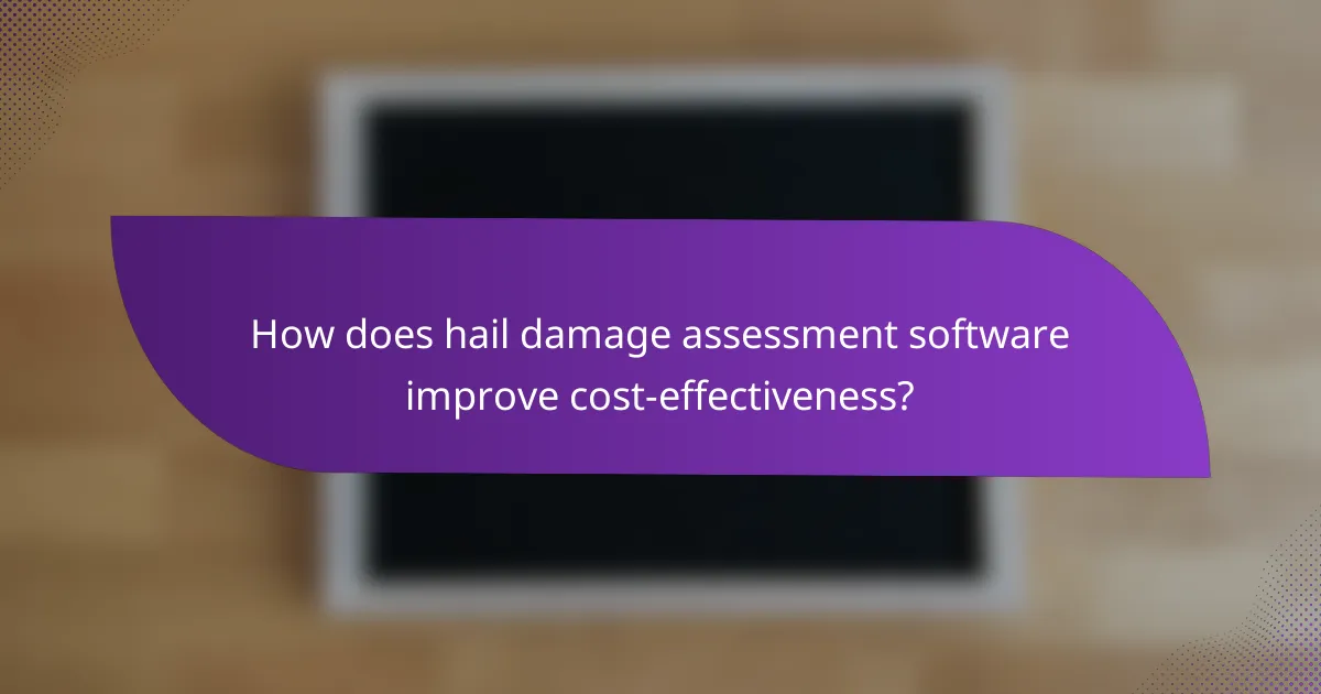 How does hail damage assessment software improve cost-effectiveness?