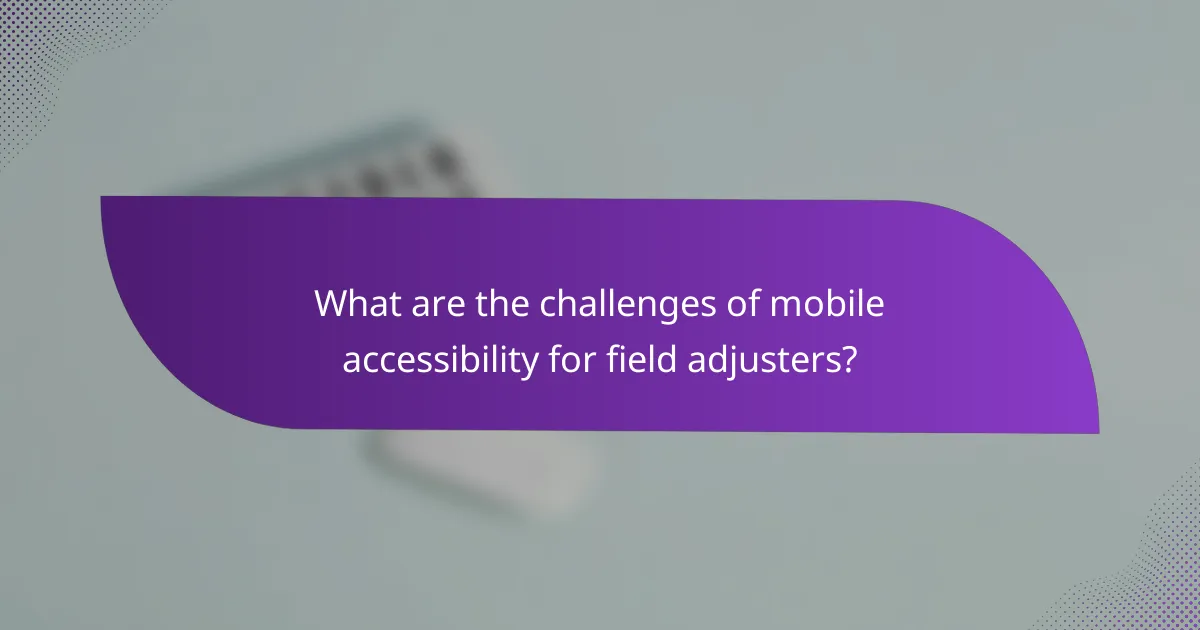 What are the challenges of mobile accessibility for field adjusters?