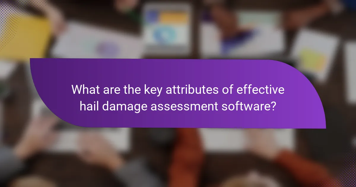 What are the key attributes of effective hail damage assessment software?