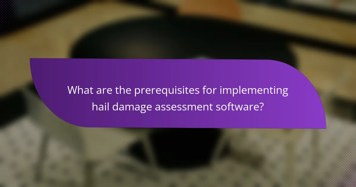 What are the prerequisites for implementing hail damage assessment software?