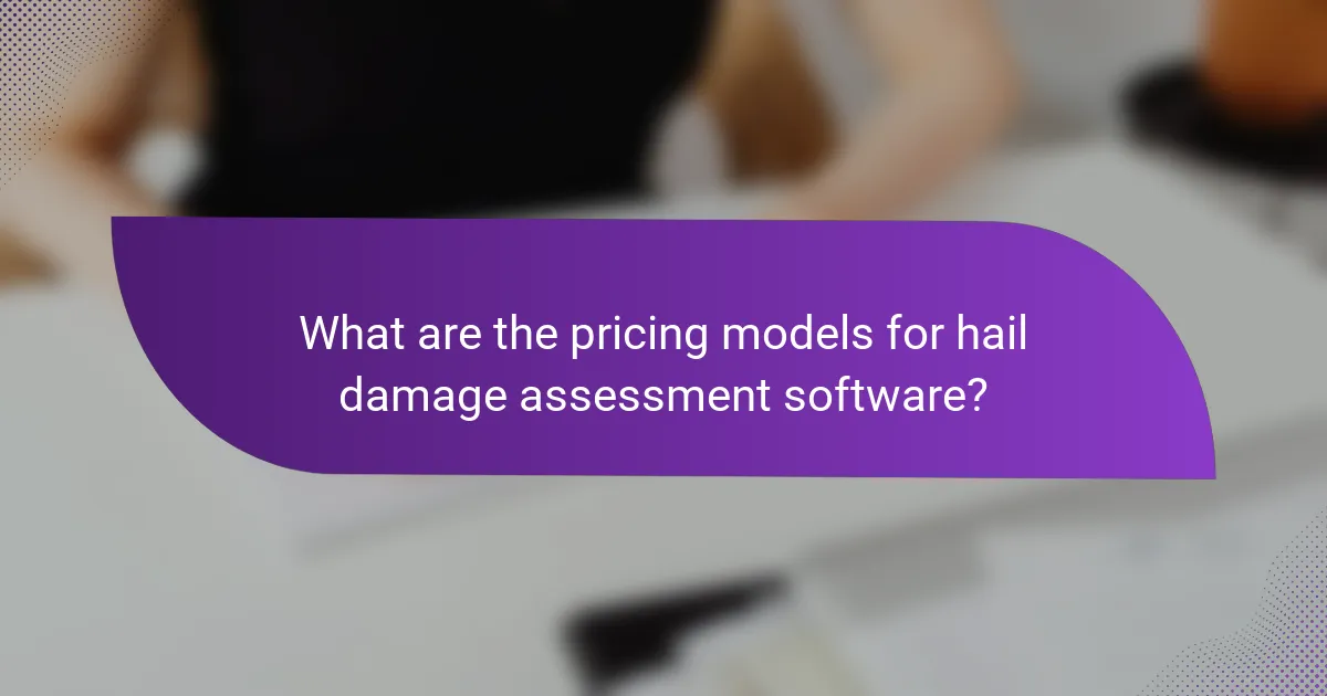What are the pricing models for hail damage assessment software?