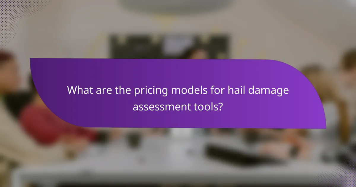 What are the pricing models for hail damage assessment tools?