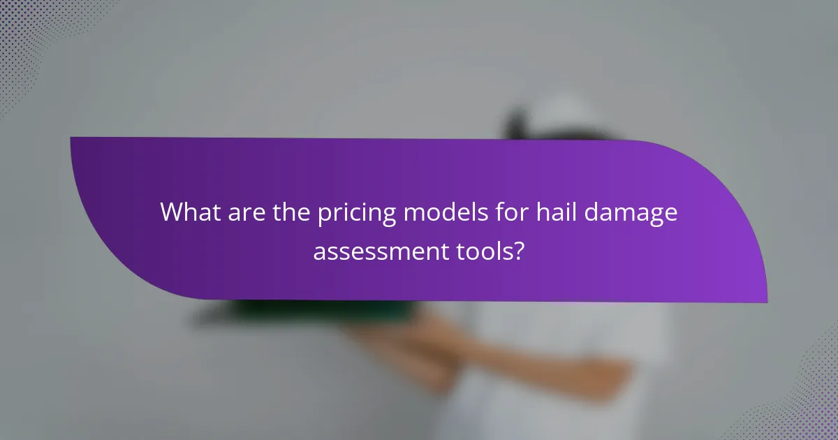 What are the pricing models for hail damage assessment tools?