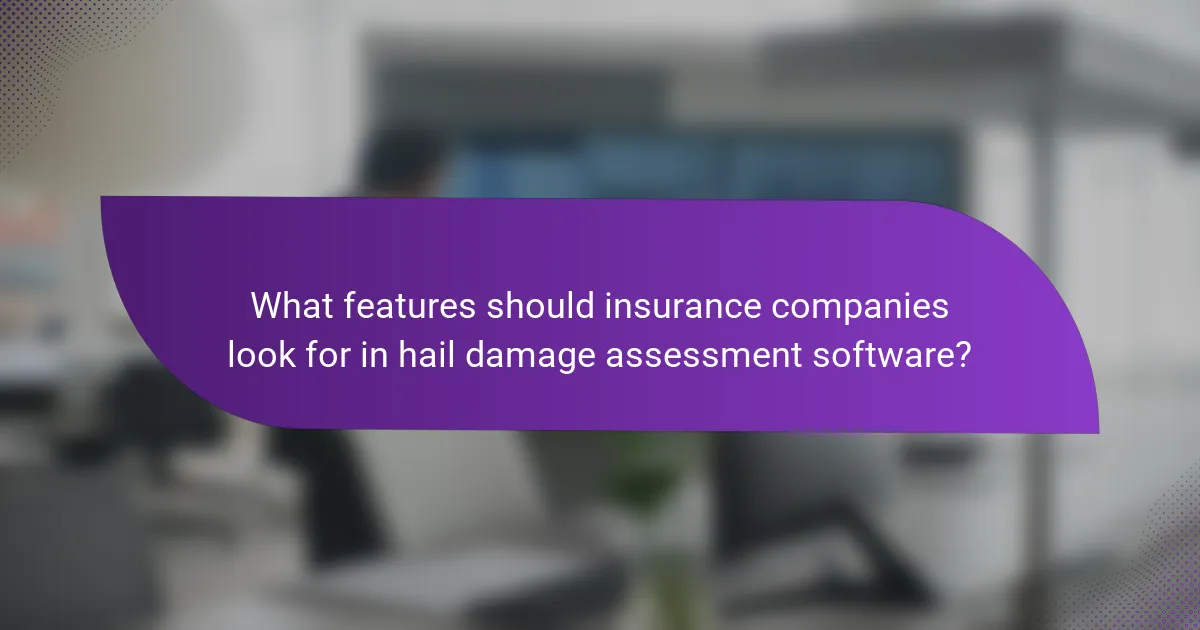 What features should insurance companies look for in hail damage assessment software?