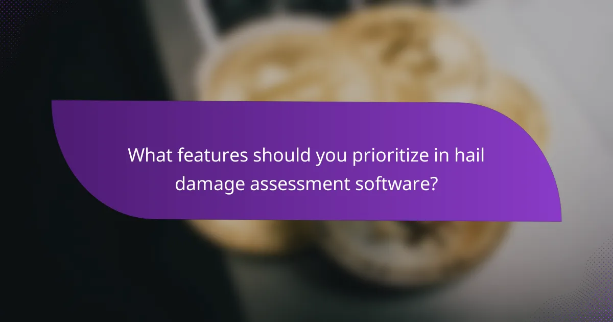 What features should you prioritize in hail damage assessment software?