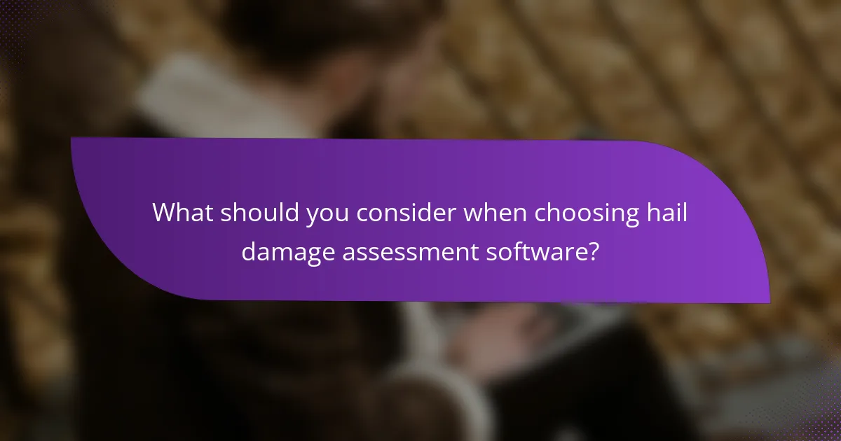 What should you consider when choosing hail damage assessment software?