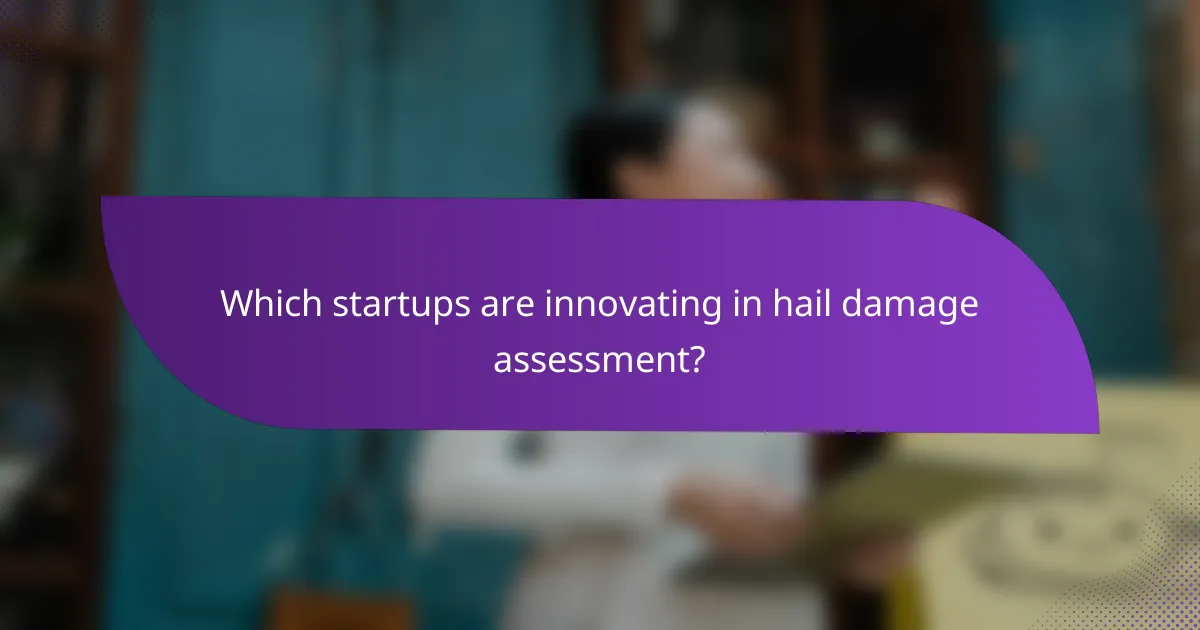 Which startups are innovating in hail damage assessment?